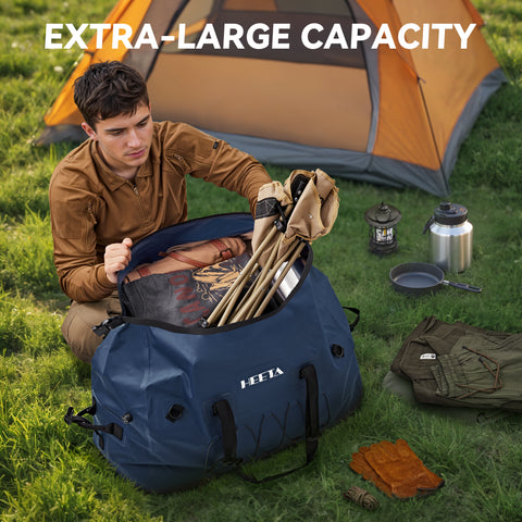 HEETA Waterproof Duffel Bag Travel Motorcycle Dry Bag Backpack 60L/80L/110L