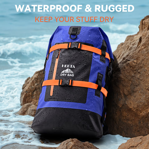 HEETA Dry Bags Waterproof Backpack 40L for Men & Women, Roll Top Heavy Duty