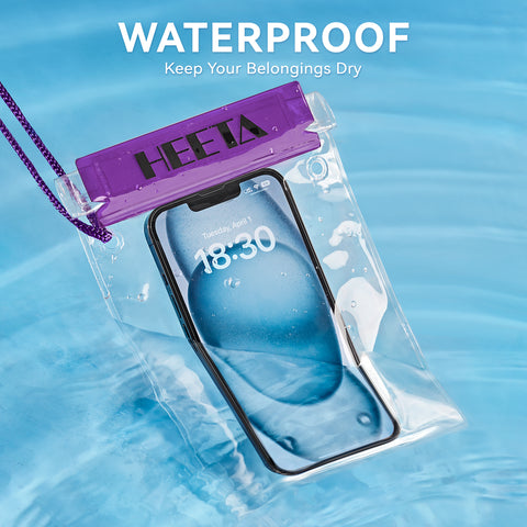 HEETA 5-Pack Clear Waterproof Dry Bag, Water Tight Cases Pouch Dry Bags for Camera Mobile Phone Maps, Kayaking Boating Document Holder