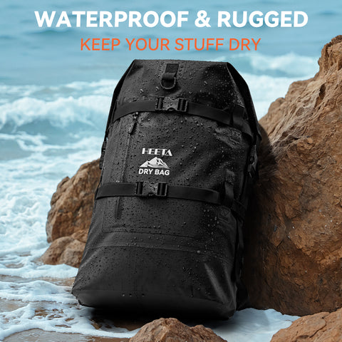 HEETA Dry Bags Waterproof Backpack 40L for Men & Women, Roll Top Heavy Duty