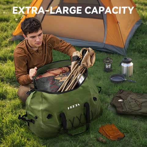 HEETA Waterproof Duffel Bag Travel Motorcycle Dry Bag Backpack 60L/80L/110L