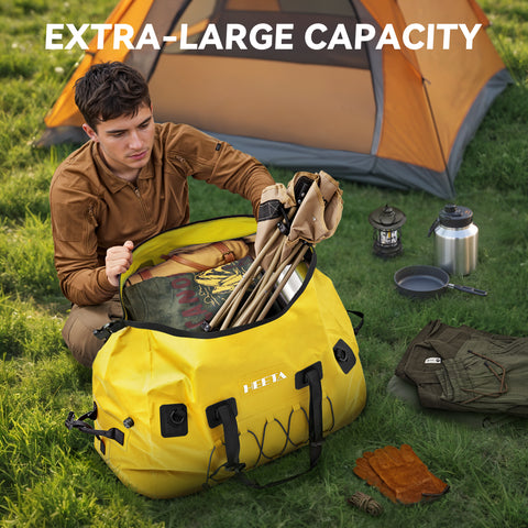 HEETA Waterproof Duffel Bag Travel Motorcycle Dry Bag Backpack 60L/80L/110L