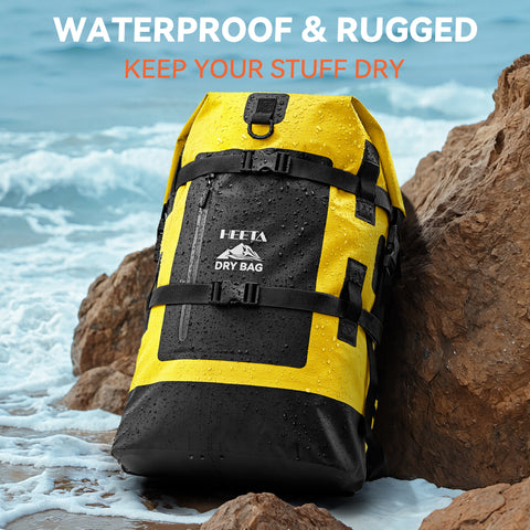 HEETA Dry Bags Waterproof Backpack 40L for Men & Women, Roll Top Heavy Duty