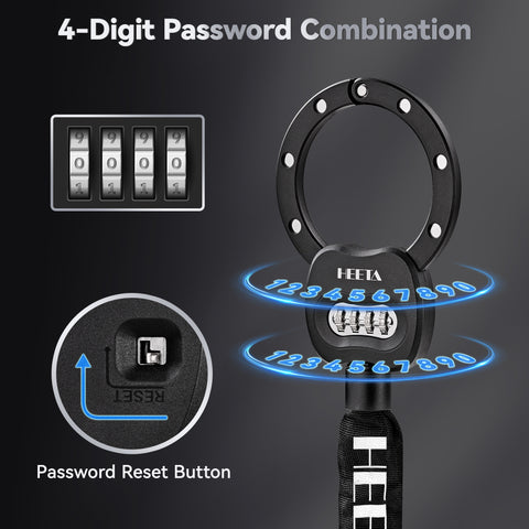 HEETA Electric Scooter Lock Anti Theft, 4 Digit Combination Bicycle Lock