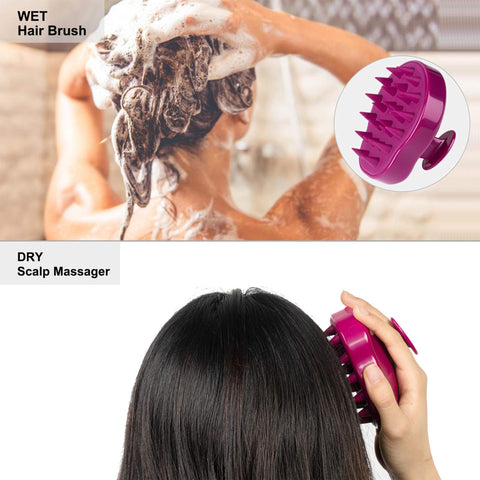 HEETA Hair Scalp Massager Shampoo Brush 2 Pack, Soft Silicone Bristles to Remove Dandruff, Waterproof Hair Scrubber for Both Wet Dry Hair, Suitable for Men & Women
