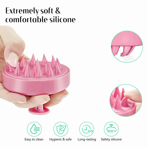 HEETA 2 Pack Hair Scalp Massager Shampoo Brush for Hair Growth, Hair Scalp Scrubber with Soft Silicone, Wet and Dry Hair Detangler