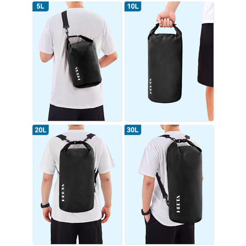 HEETA Waterproof Dry Bag Backpack with Emergency Whistle 5L/10L/20L/30L/40L