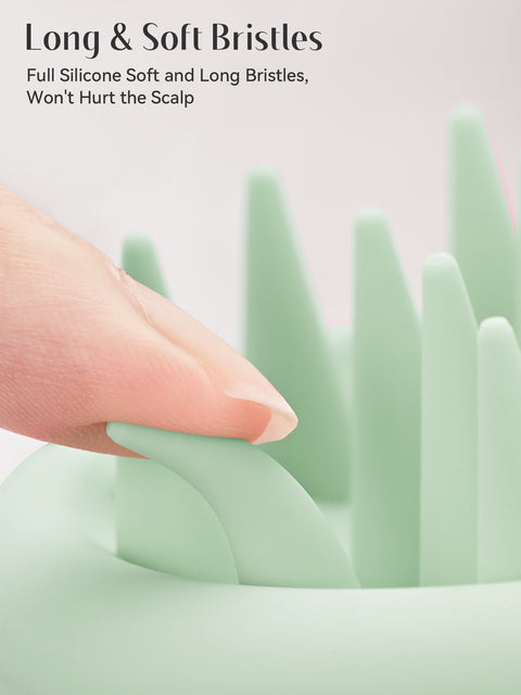 HEETA Silicone Hair Scalp Massager Shampoo Brush, Scalp Scrubber with Ultra-Soft Bristles, Integrated Design Scalp Exfoliator for Deep Cleanse, Dandruff Removal and Hair Growth