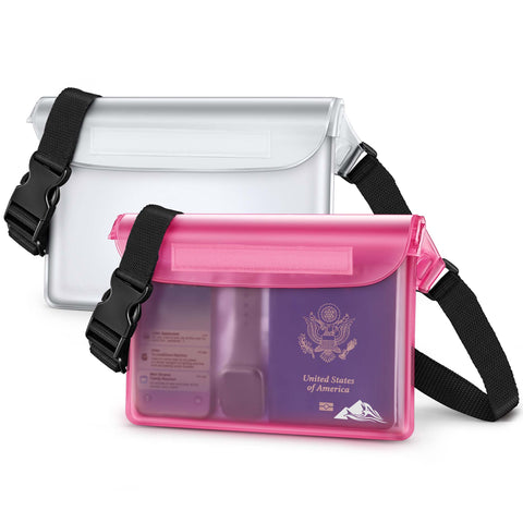 HEETA 2-Pack Waterproof Fanny Pack Pouch Dry Bag for Phone Passport Purse