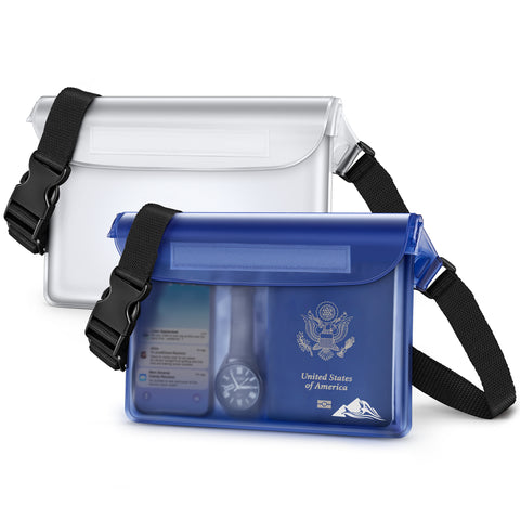 HEETA 2-Pack Waterproof Fanny Pack Pouch Dry Bag for Phone Passport Purse