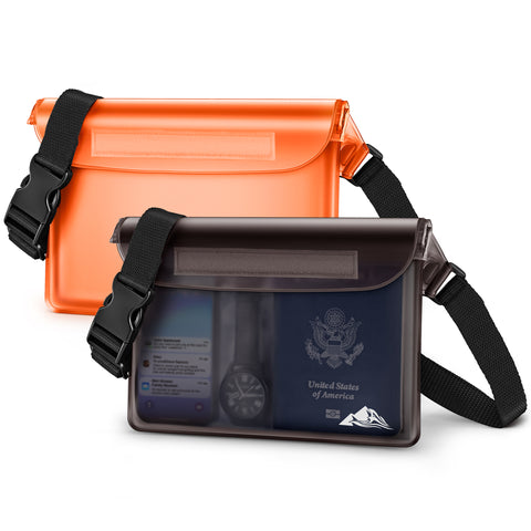 HEETA 2-Pack Waterproof Fanny Pack Pouch Dry Bag for Phone Passport Purse