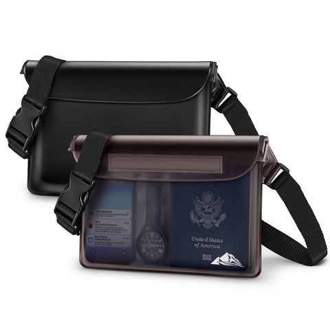 HEETA 2-Pack Waterproof Fanny Pack Pouch Dry Bag for Phone Passport Purse
