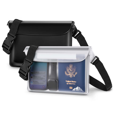 HEETA 2-Pack Waterproof Fanny Pack Pouch Dry Bag for Phone Passport Purse