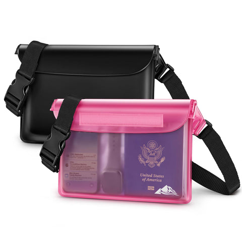 HEETA 2-Pack Waterproof Fanny Pack Pouch Dry Bag for Phone Passport Purse