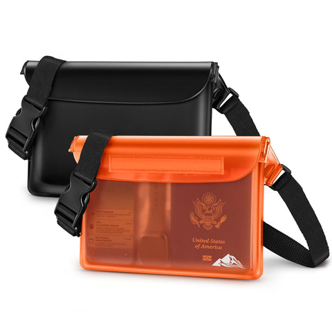 HEETA 2-Pack Waterproof Fanny Pack Pouch Dry Bag for Phone Passport Purse