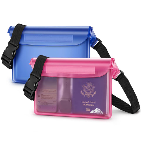 HEETA 2-Pack Waterproof Fanny Pack Pouch Dry Bag for Phone Passport Purse