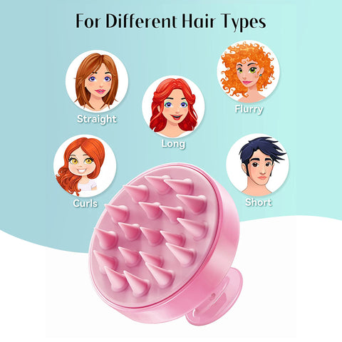 HEETA 2 Pack Hair Scalp Massager Shampoo Brush for Hair Growth, Hair Scalp Scrubber with Soft Silicone, Wet and Dry Hair Detangler