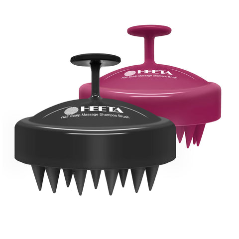 HEETA 2 Pack Hair Scalp Massager Shampoo Brush for Hair Growth, Hair Scalp Scrubber with Soft Silicone, Wet and Dry Hair Detangler