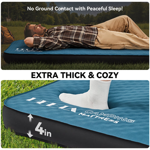 HEETA Self Inflating Sleeping Pad Mat Camping Mattress with Electric Pump