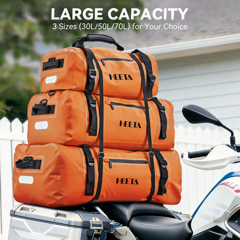 HEETA Waterproof Motorcycle Dry Bag Duffel Luggage Travel Bags 30L/50L/70L