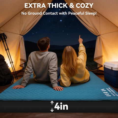 HEETA Self Inflating Sleeping Pad Mat Camping Mattress with Electric Pump
