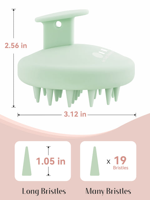 HEETA Silicone Hair Scalp Massager Shampoo Brush, Scalp Scrubber with Ultra-Soft Bristles, Integrated Design Scalp Exfoliator for Deep Cleanse, Dandruff Removal and Hair Growth