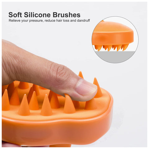 HEETA Hair Scalp Massager Shampoo Brush 2 Pack, Soft Silicone Bristles to Remove Dandruff, Waterproof Hair Scrubber for Both Wet Dry Hair, Suitable for Men & Women