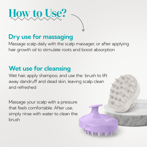 HEETA 2-Pack Large Scalp Massager Scrubber Shampoo Brush for Hair Growth