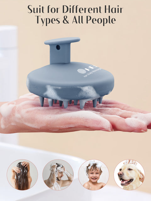 HEETA Silicone Hair Scalp Massager Shampoo Brush, Scalp Scrubber with Ultra-Soft Bristles, Integrated Design Scalp Exfoliator for Deep Cleanse, Dandruff Removal and Hair Growth