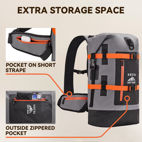 HEETA Dry Bags Waterproof Backpack 40L for Men & Women, Roll Top Heavy Duty