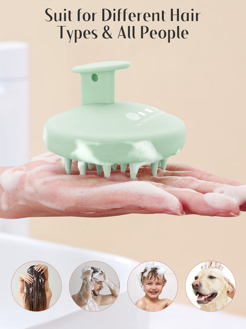 HEETA Silicone Hair Scalp Massager Shampoo Brush, Scalp Scrubber with Ultra-Soft Bristles, Integrated Design Scalp Exfoliator for Deep Cleanse, Dandruff Removal and Hair Growth