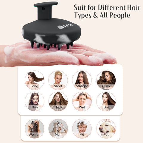 HEETA Silicone Hair Scalp Massager Shampoo Brush, Scalp Scrubber with Ultra-Soft Bristles, Integrated Design Scalp Exfoliator for Deep Cleanse, Dandruff Removal and Hair Growth