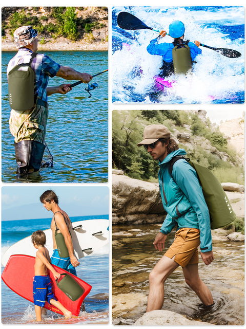 HEETA Waterproof Dry Bag Backpack with Emergency Whistle 5L/10L/20L/30L/40L