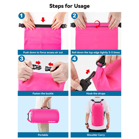 HEETA Waterproof Dry Bag Backpack with Emergency Whistle 5L/10L/20L/30L/40L