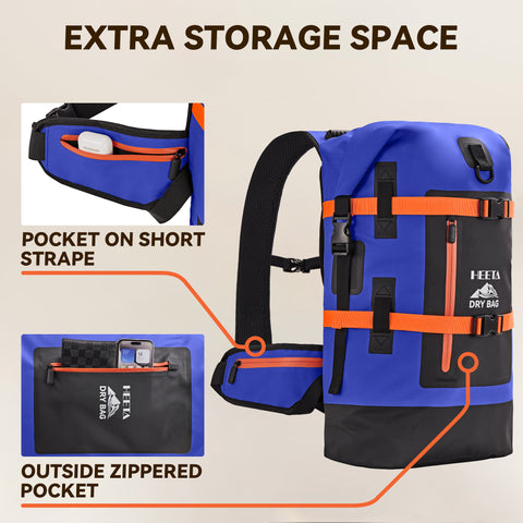 HEETA Dry Bags Waterproof Backpack 40L for Men & Women, Roll Top Heavy Duty