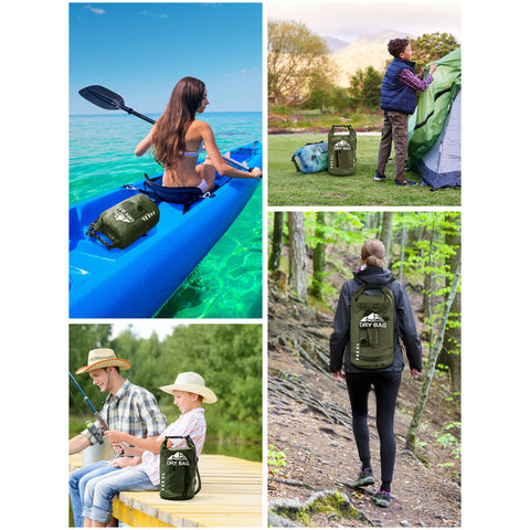 HEETA Waterproof Dry Bag for Women Men, 5L/10L/20L/30L/40L Roll Top Lightweight Dry Storage Bag Backpack with Phone Case for Travel, Swimming, Boating, Kayaking, Camping and Beach