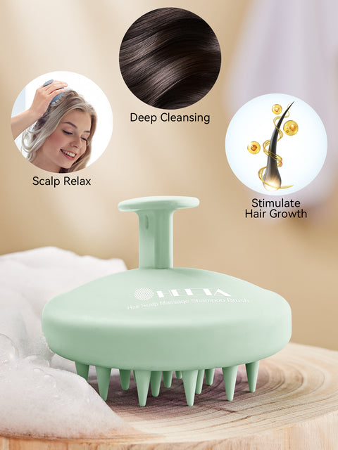 HEETA Silicone Hair Scalp Massager Shampoo Brush, Scalp Scrubber with Ultra-Soft Bristles, Integrated Design Scalp Exfoliator for Deep Cleanse, Dandruff Removal and Hair Growth