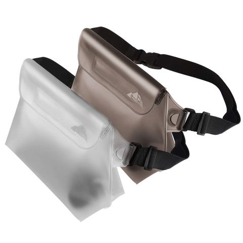 HEETA 2-Pack Waterproof Pouch with Waist Strap, Transparent Screen Touchable Dry Bag with Adjustable Belt for Phone Valuables for Swimming Snorkeling Boating Fishing Kayaking
