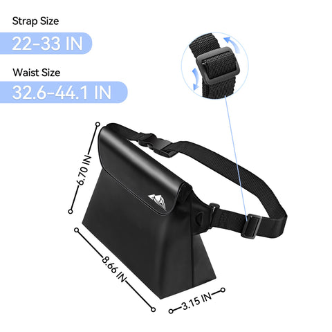 HEETA 2-Pack Waterproof Pouch with Waist Strap, Transparent Screen Touchable Dry Bag with Adjustable Belt for Phone Valuables for Swimming Snorkeling Boating Fishing Kayaking