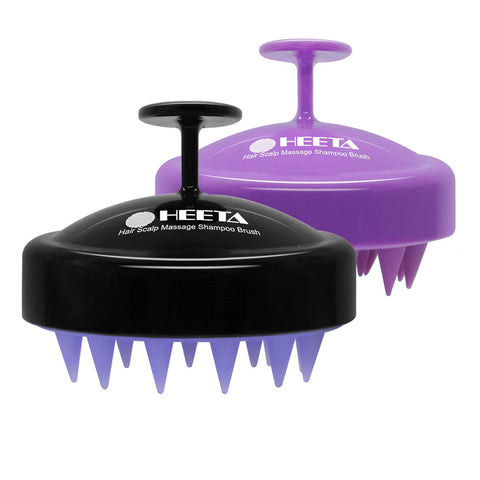 HEETA 2 Pack Hair Scalp Massager Shampoo Brush for Hair Growth, Hair Scalp Scrubber with Soft Silicone, Wet and Dry Hair Detangler