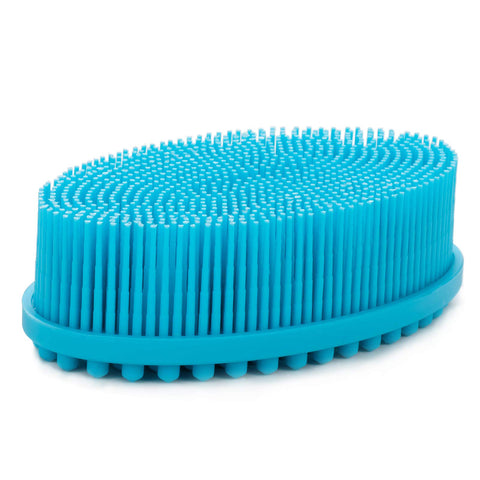 HEETA Body Brush for Wet Dry Brushing, Silicone Body Scrubber for Gentle Exfoliating on Softer Glowing Skin, Gentle Massage with Silicone Loofah Bath Brush, Shower Brush for Women Men Kids