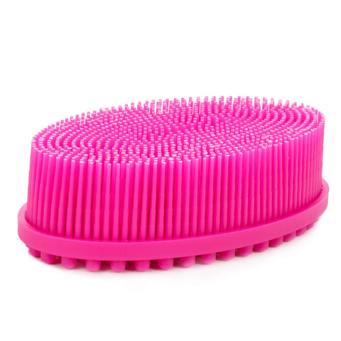 HEETA Body Brush for Wet Dry Brushing, Silicone Body Scrubber for Gentle Exfoliating on Softer Glowing Skin, Gentle Massage with Silicone Loofah Bath Brush, Shower Brush for Women Men Kids