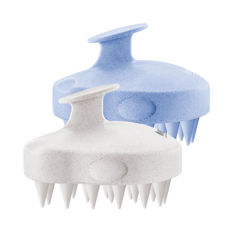 HEETA Hair Scalp Massager Shampoo Brush 2 Pack, Soft Silicone Bristles to Remove Dandruff, Waterproof Hair Scrubber for Both Wet Dry Hair, Suitable for Men & Women