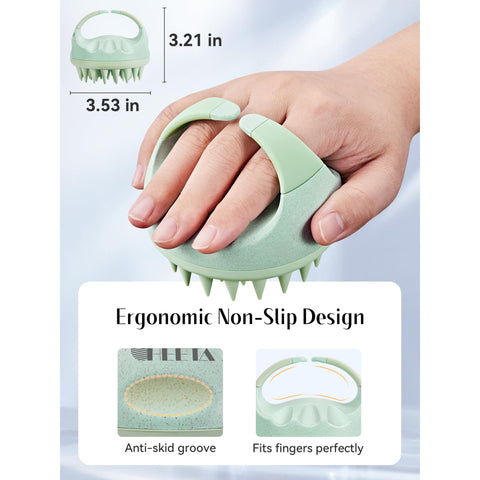 HEETA Scalp Massager Hair Growth with Soft Silicone Bristles to Remove Dandruff and Relieve Itching, Shampoo Brush for Hair Care & Relax Scalp, Scalp Scrubber for Wet Dry Hair