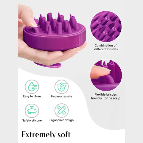 HEETA Scalp Massager Hair Scrubber Shampoo Brush Exfoliator for Hair Growth