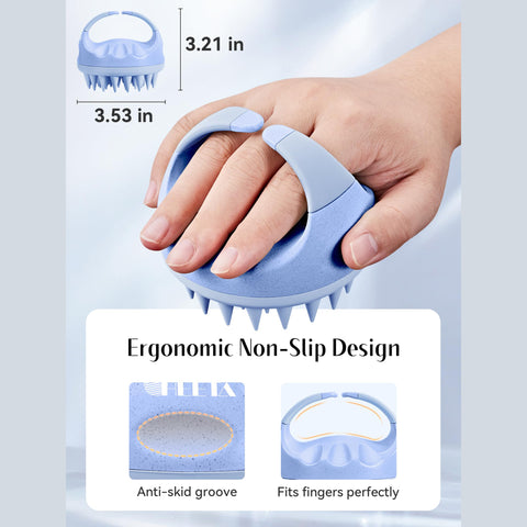 HEETA Scalp Massager Hair Growth with Soft Silicone Bristles to Remove Dandruff and Relieve Itching, Shampoo Brush for Hair Care & Relax Scalp, Scalp Scrubber for Wet Dry Hair