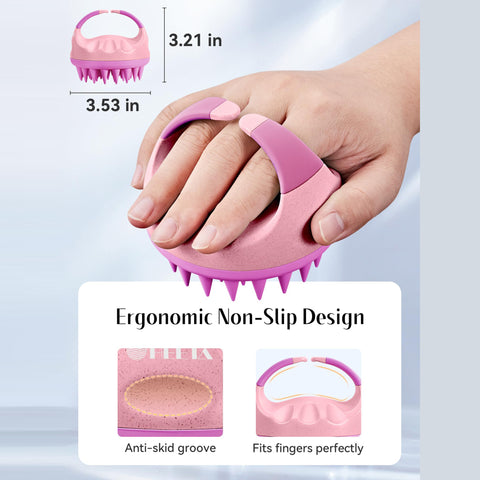 HEETA Scalp Massager Hair Growth with Soft Silicone Bristles to Remove Dandruff and Relieve Itching, Shampoo Brush for Hair Care & Relax Scalp, Scalp Scrubber for Wet Dry Hair