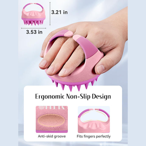 HEETA Scalp Massager Hair Growth with Soft Silicone Bristles to Remove Dandruff and Relieve Itching, Shampoo Brush for Hair Care & Relax Scalp, Scalp Scrubber for Wet Dry Hair