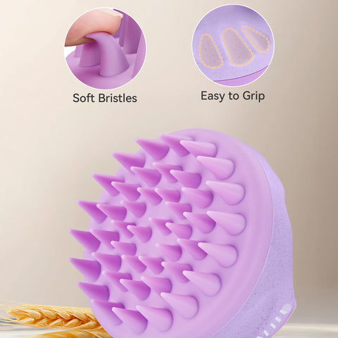 HEETA Scalp Massager Hair Growth with Soft Silicone Bristles to Remove Dandruff and Relieve Itching, Shampoo Brush for Hair Care & Relax Scalp, Scalp Scrubber for Wet Dry Hair
