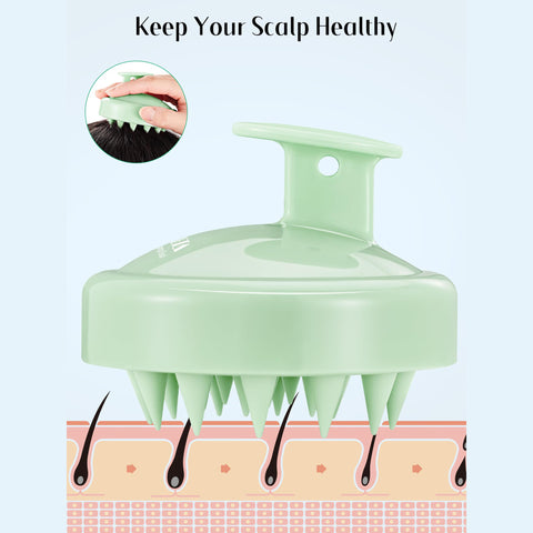 HEETA 2 Pack Hair Scalp Massager Shampoo Brush for Hair Growth, Hair Scalp Scrubber with Soft Silicone, Wet and Dry Hair Detangler